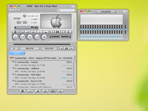 Mac OS X Style Mod skin từ AIMP3