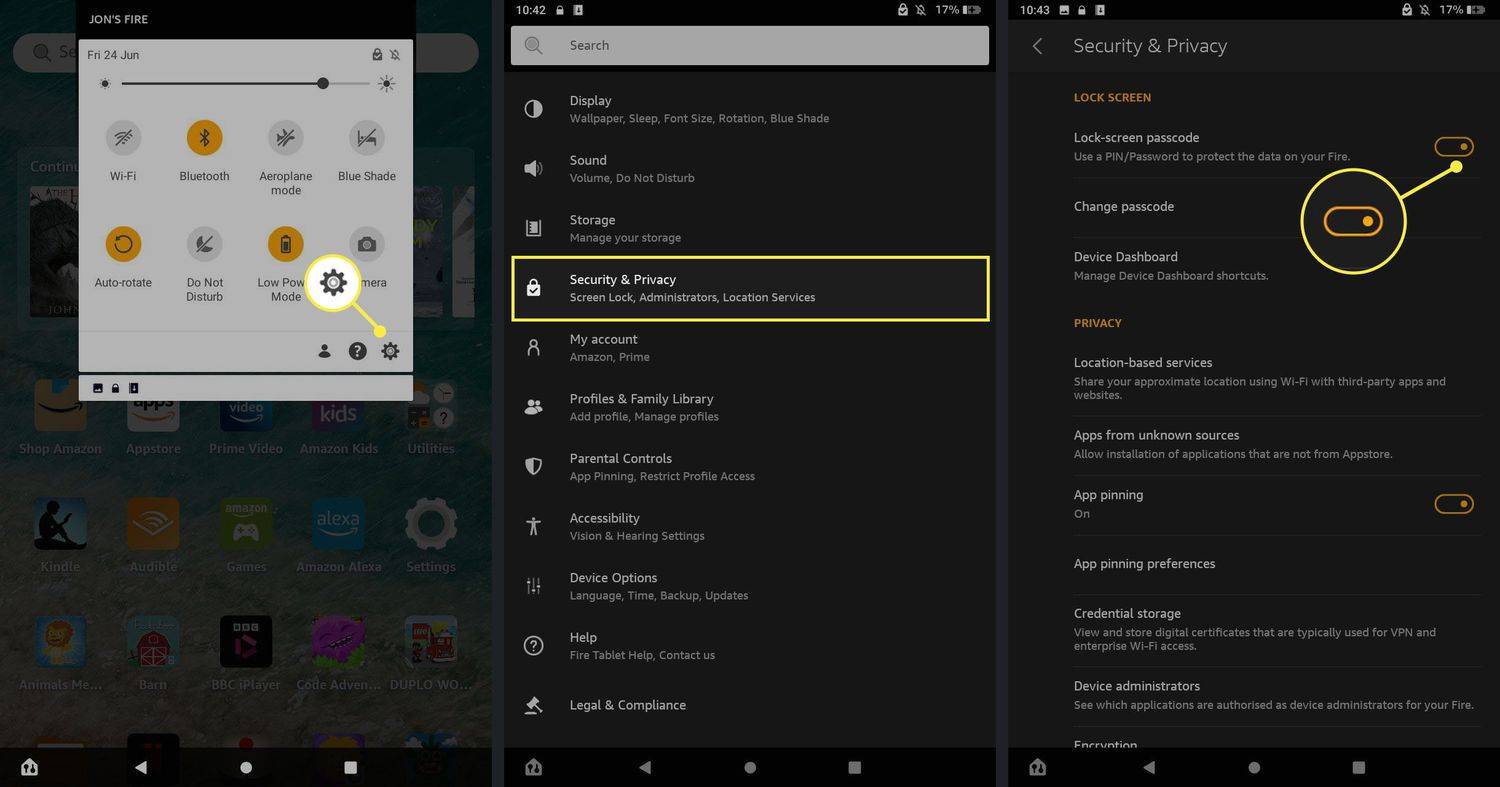 अमेज़ॅन फायर टैबलेट पर स्क्रीन को कैसे लॉक करें