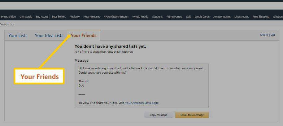 Come trovare una lista dei desideri o un registro di Amazon