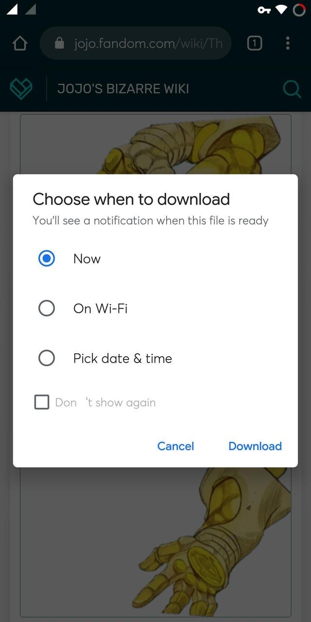 Aktivér Download Later Scheduler i Chrome på Android