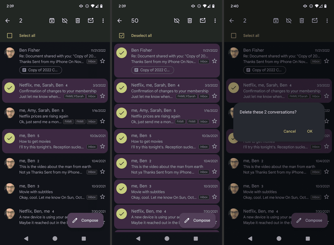 Ako rýchlejšie odstrániť e-maily Gmail v systéme Android