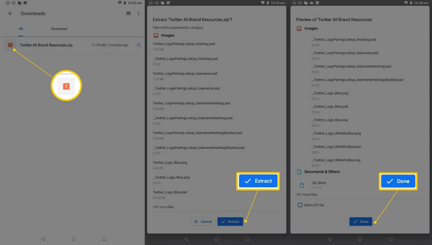 Hvordan pakke ut filer på Android-enheter