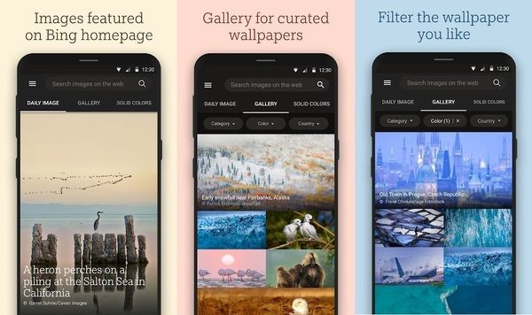 Microsoft пусна приложението Bing Wallpapers за Android