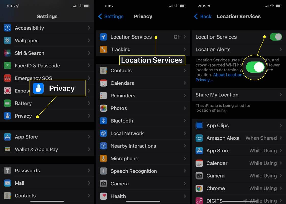 Como ativar os serviços de localização no iPhone ou Android
