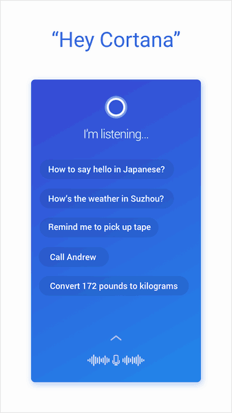 Cortana pro Android: Vylepšení widgetů Připomenutí, Nové příkazy