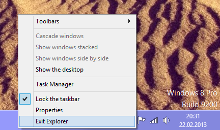 Como reiniciar corretamente o shell do Explorer no Windows
