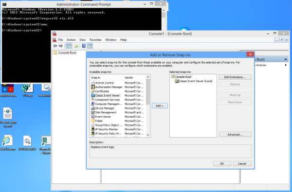 Comment activer l'observateur d'événements rapide de type XP dans Windows 8