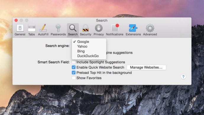 Sådan ændres standardsøgemaskinen i Safari til Mac OS X