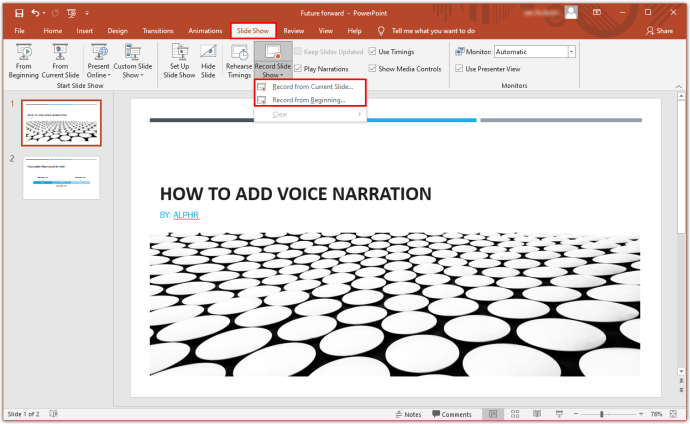 Come aggiungere la narrazione vocale a un PowerPoint