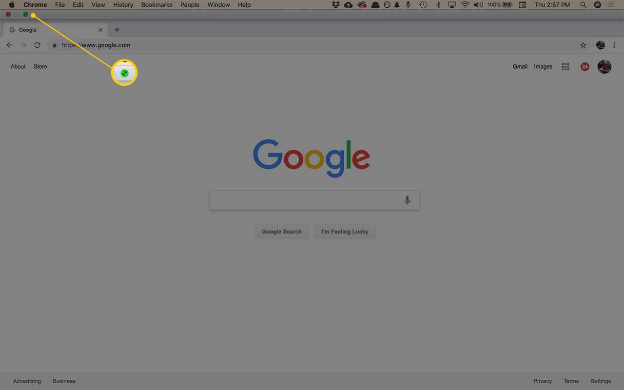 A teljes képernyős mód aktiválása a Google Chrome-ban
