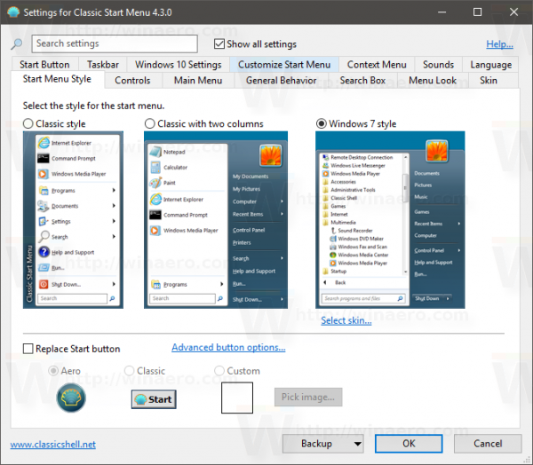 Classic Shell 4.3.0 sudah keluar