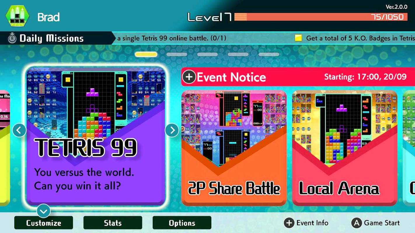 Kako igrati Tetris 99 na Nintendo Switchu
