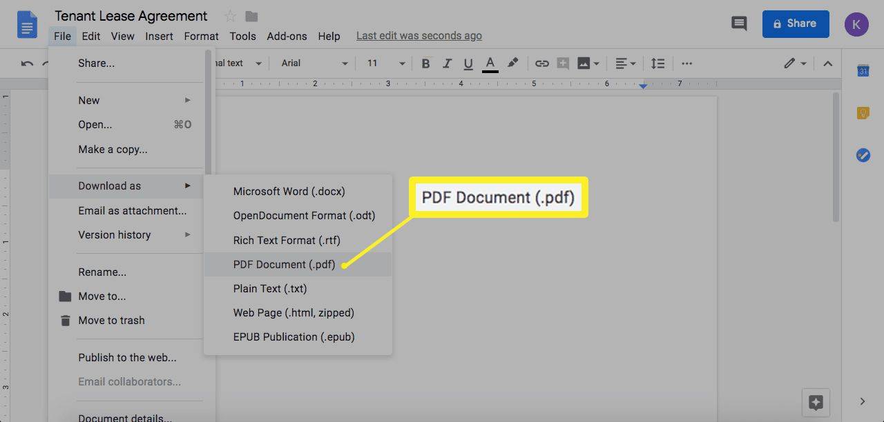 Kuinka muuntaa Google-dokumentti PDF-muotoon
