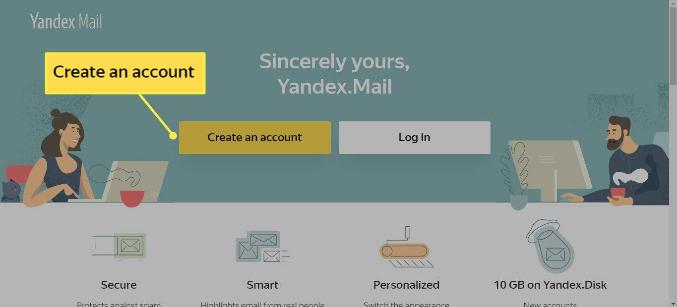 Kako do brezplačnega računa Yandex.Mail