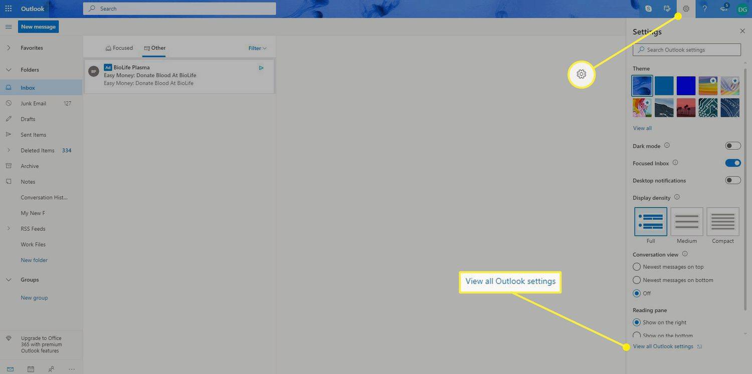 Windows Live Hotmail에서 받는 메일 필터를 설정하는 방법