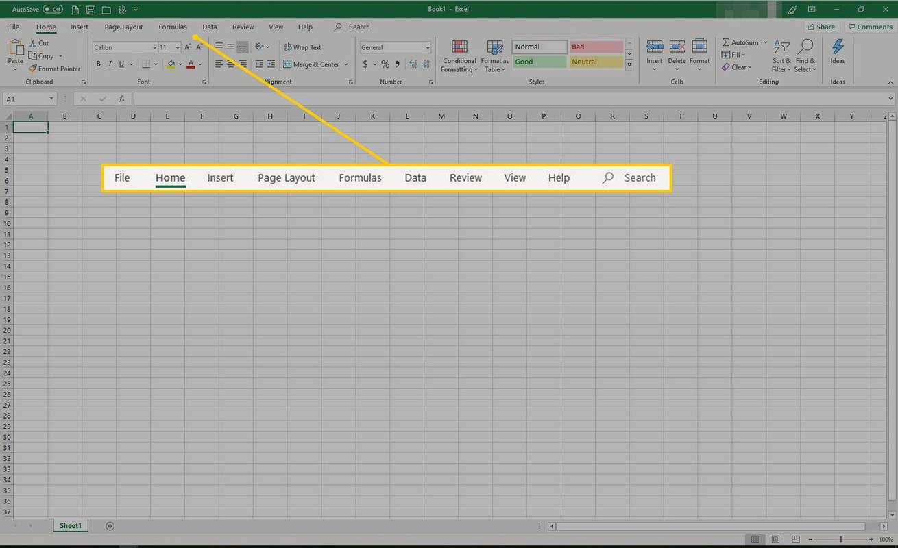 Что такое лента в Excel?