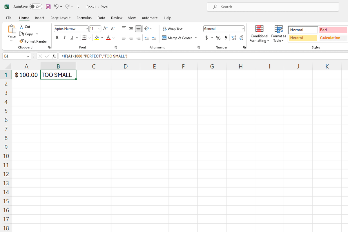 Cách sử dụng hàm IF-THEN trong Excel