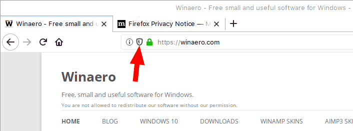 Tắt tính năng chặn nội dung cho các trang web riêng lẻ trong Firefox
