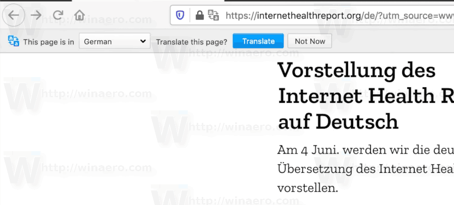 Firefox iegūst Chrome līdzīgu lapu tulkošanas funkciju