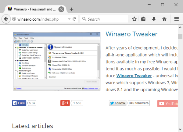 Firefox 40 sisältää jälleen useita merkittäviä käyttöliittymämuutoksia