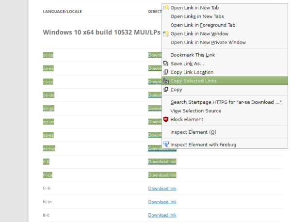 Kopieren Sie alle oder ausgewählte Links auf einer Seite gleichzeitig in Firefox