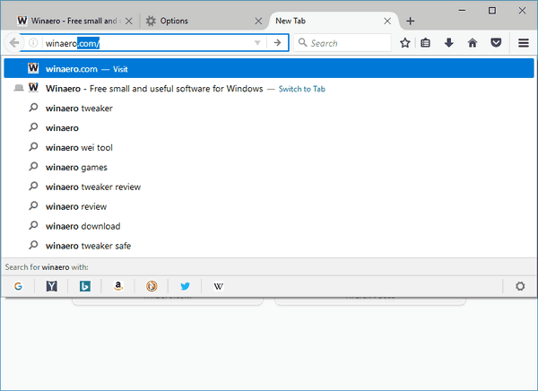 Kako onemogućiti prijedloge za pretraživanje adresne trake u Firefoxu 55