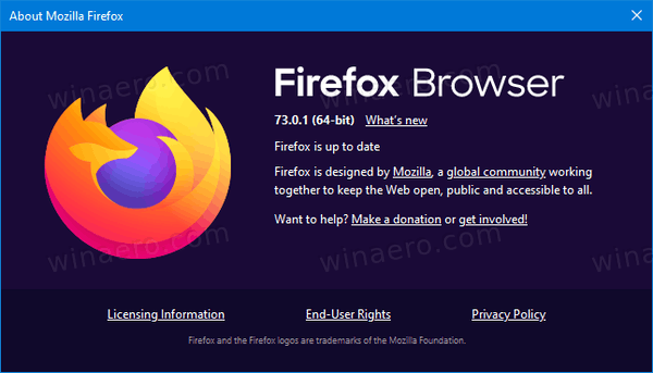 मोज़िला विज्ञप्ति फ़ायरफ़ॉक्स 73.0.1 क्रैश फिक्स के साथ