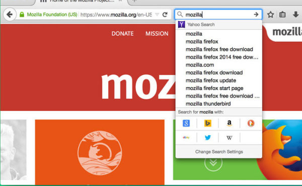Jak wyłączyć nowy rozwijany interfejs wyszukiwania w przeglądarce Firefox 34