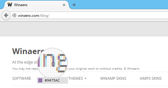 Firefox'ta herhangi bir web sayfası öğesinin HTML renk kodunu alın