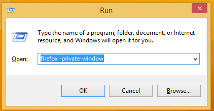 Как да стартирам Firefox в режим на частно сърфиране от командния ред или пряк път