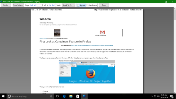 Firefox получава функцията Simplify Page for Print
