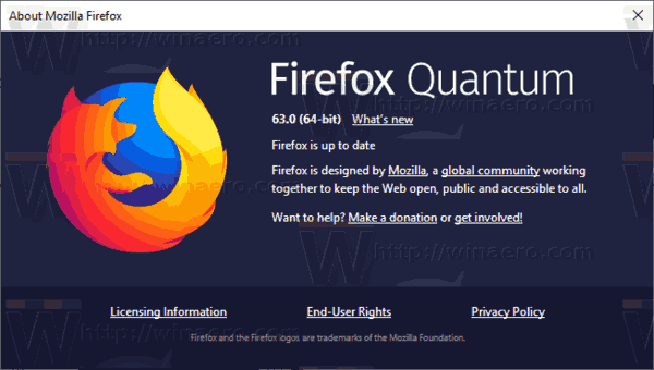 Désactiver les mises à jour dans Firefox 63 et supérieur