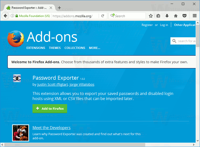 Export uložených hesel ve Firefoxu do souboru