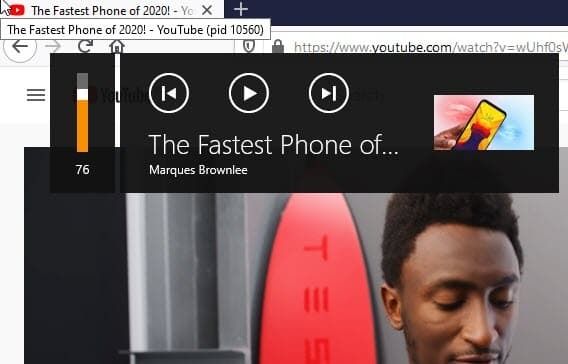 Schakel mediabediening in Mozilla Firefox in of uit