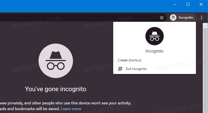 Pinapayagan ngayon ng Chrome ang paglikha ng shortcut ng Incognito Mode sa isang pag-click