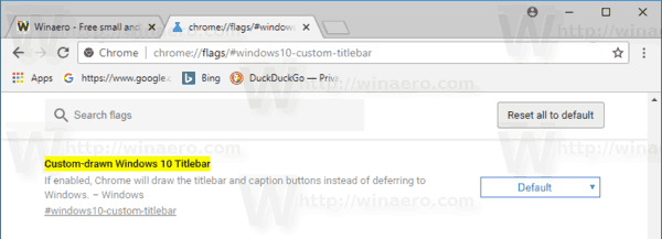 Habilite la barra de título nativa en Google Chrome en Windows 10
