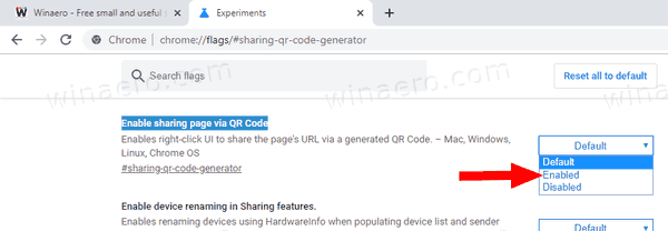 Google Chrome இல் QR குறியீடு வழியாக பக்க URL ஐப் பகிரவும்