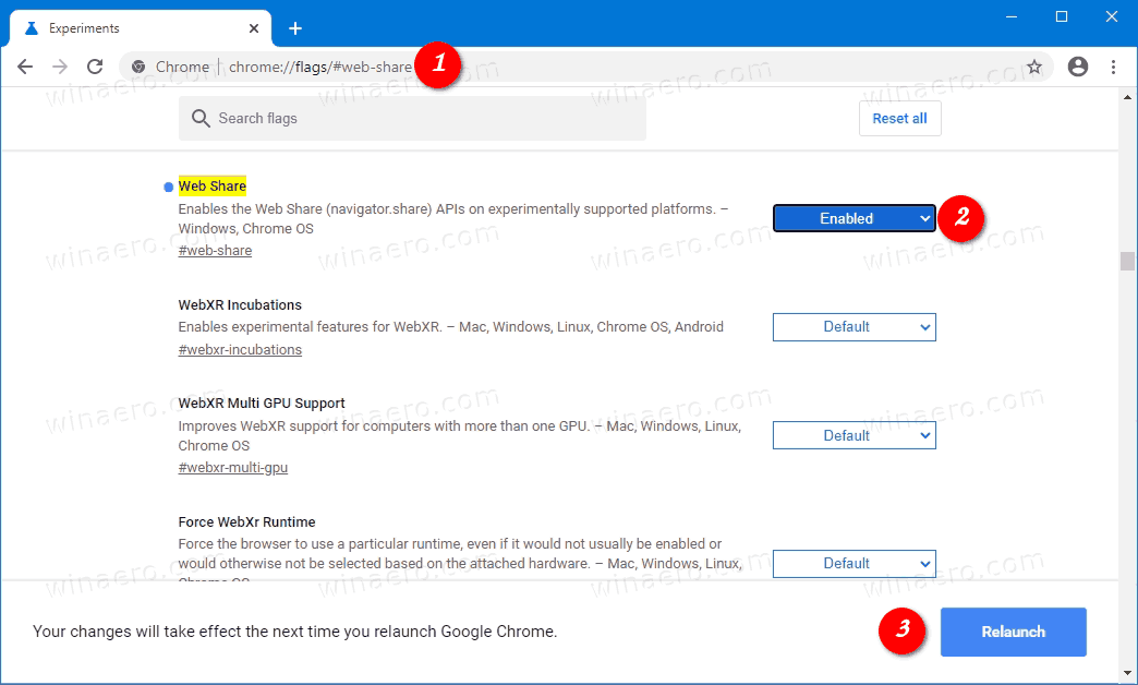 Chrome for at få Web Share API support på Desktop