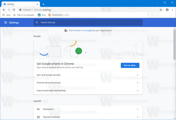 Google Chrome Canary Now có Trang cài đặt mới