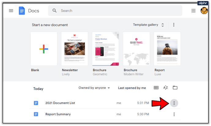 Kā izdzēst visus dokumentus Google dokumentos