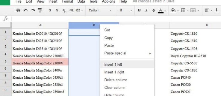 Sådan tilføjes og fjernes rækker og kolonner i Google Sheets