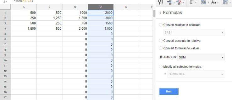 Paano Mag-apply ng Mga Pormula sa Buong Mga Haligi sa Google Sheets