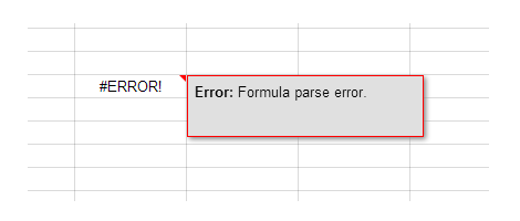 A Google Sheets Formula értelmezési hibája - hogyan javítható