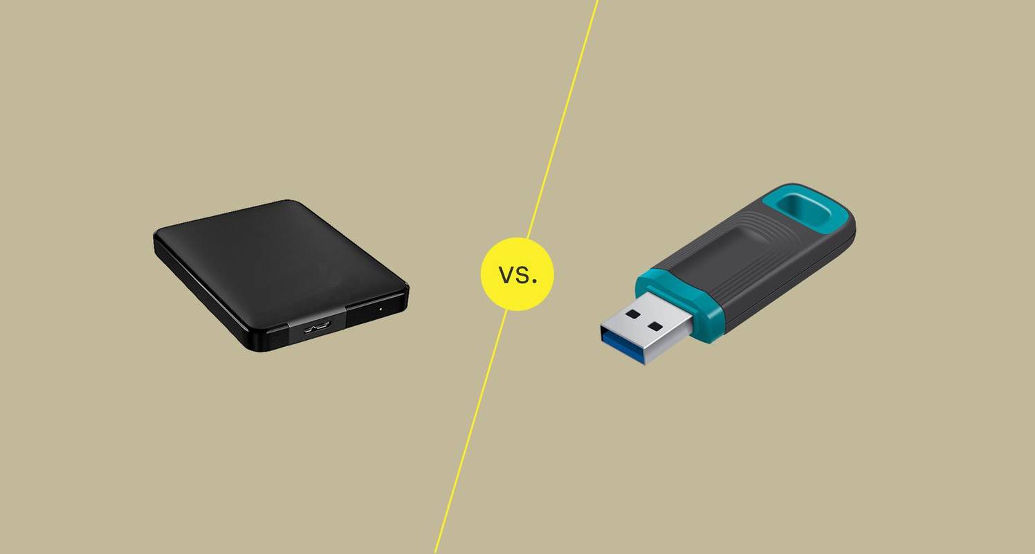 Ekstern harddisk vs. Flash Drive: Hva er forskjellen?
