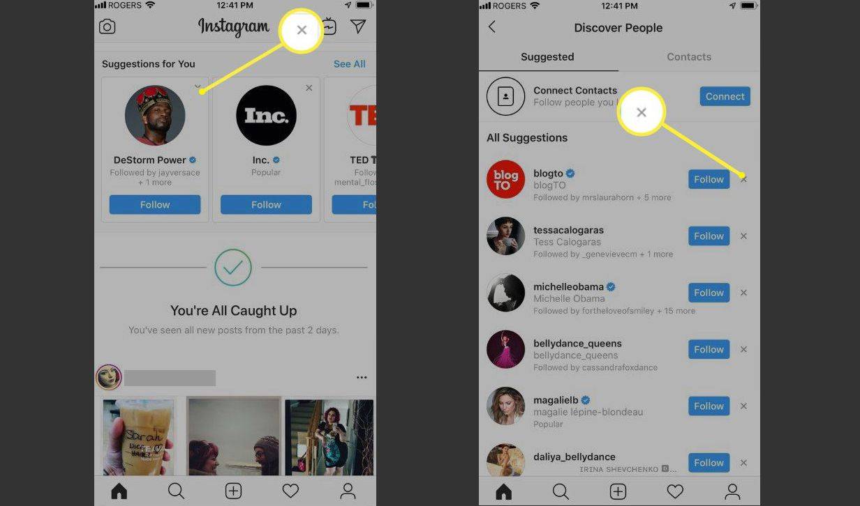 Come eliminare i 'Suggerimenti per te' su Instagram