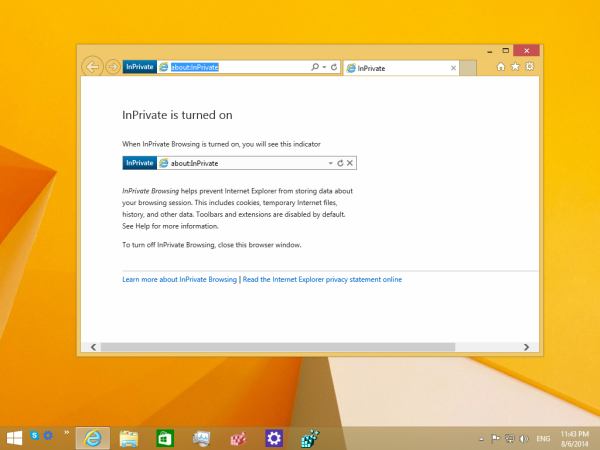 Kuinka Internet Explorer suoritetaan suoraan InPrivate-tilassa