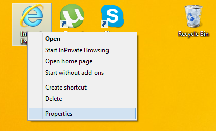Cara menambahkan ikon Internet Explorer seperti Windows XP ke Desktop