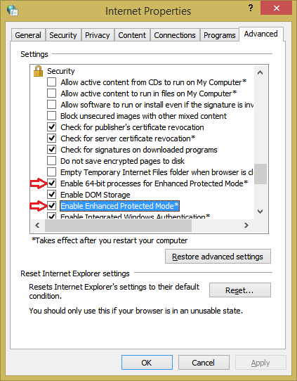 Comment activer les processus Internet Explorer 64 bits
