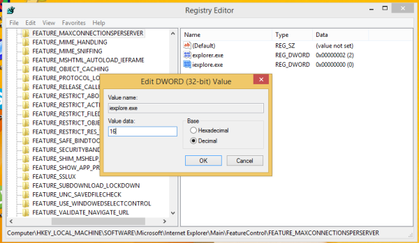 Comment augmenter la limite de téléchargements simultanés d'Internet Explorer 11