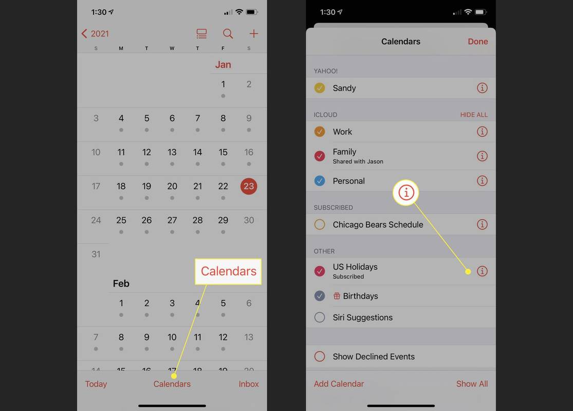 Как да изтриете календар на iPhone